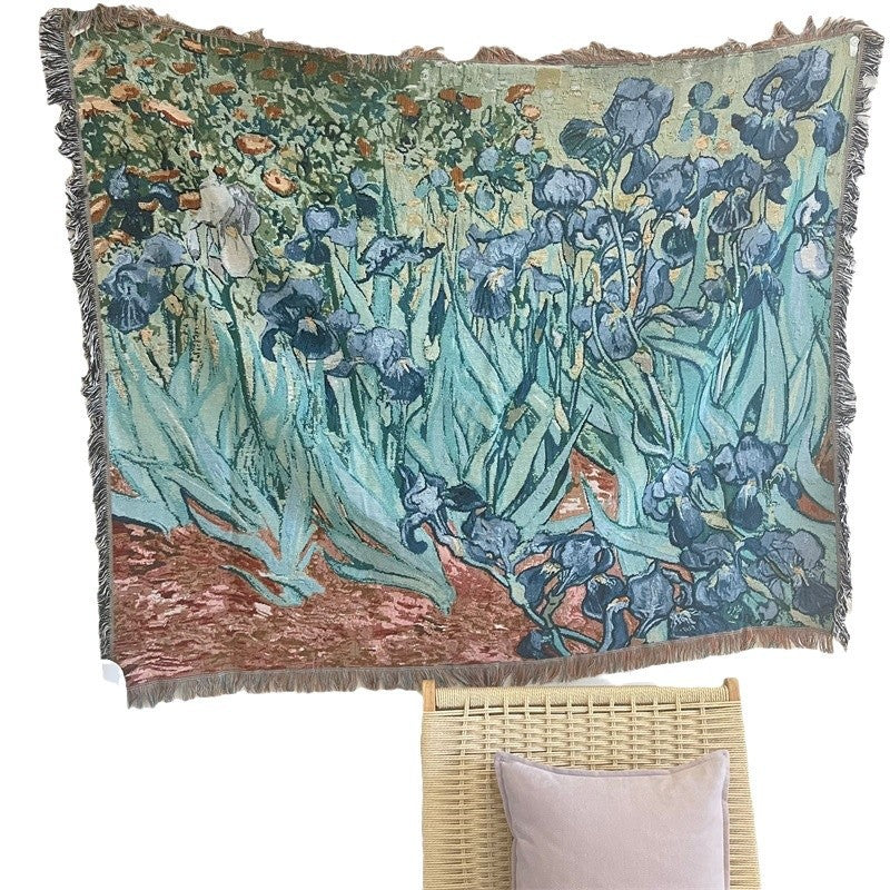 Woven Art Tapestry in Nine Painted Designs | Wall Hangings for Living Room, Also Good as a Throw | 51 x 63 in