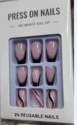 Adhesive Press On Nails with Red Snowflake Design | Glue Free Application Strips | Scratch Resistant Coffin Tips