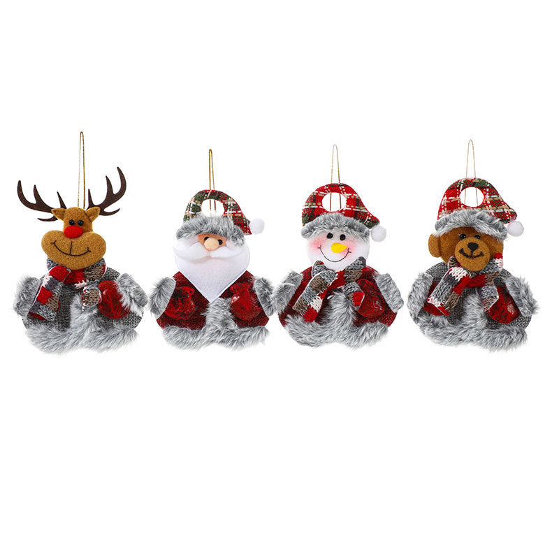 Felt Christmas Ornaments with Reindeer, Santa and Snowman Designs | Antlers, Scarf and Faux Fur Trim | Cord for Hanging
