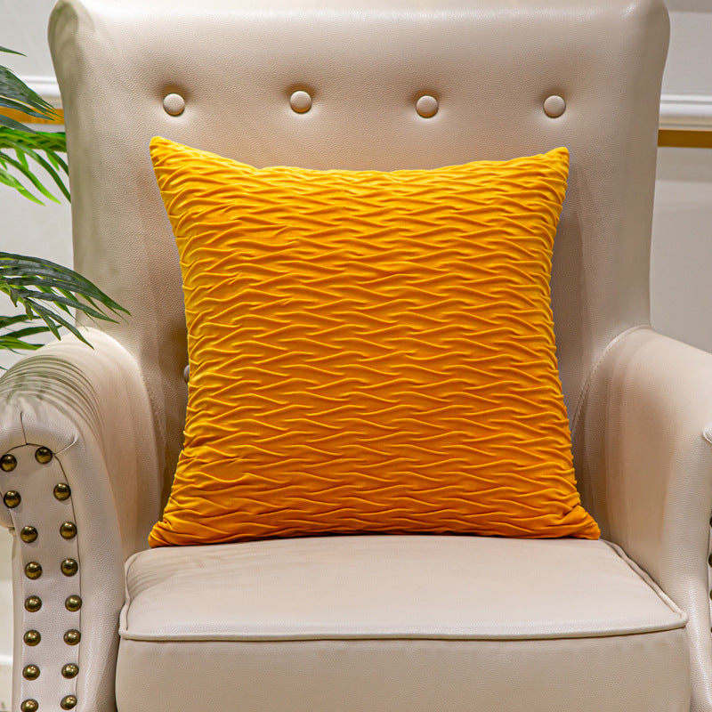 Textured Wave Decorative Pillow Covers with Machine-Washable Fabric | Square Accent for Sofa or Bed | 9 Colors