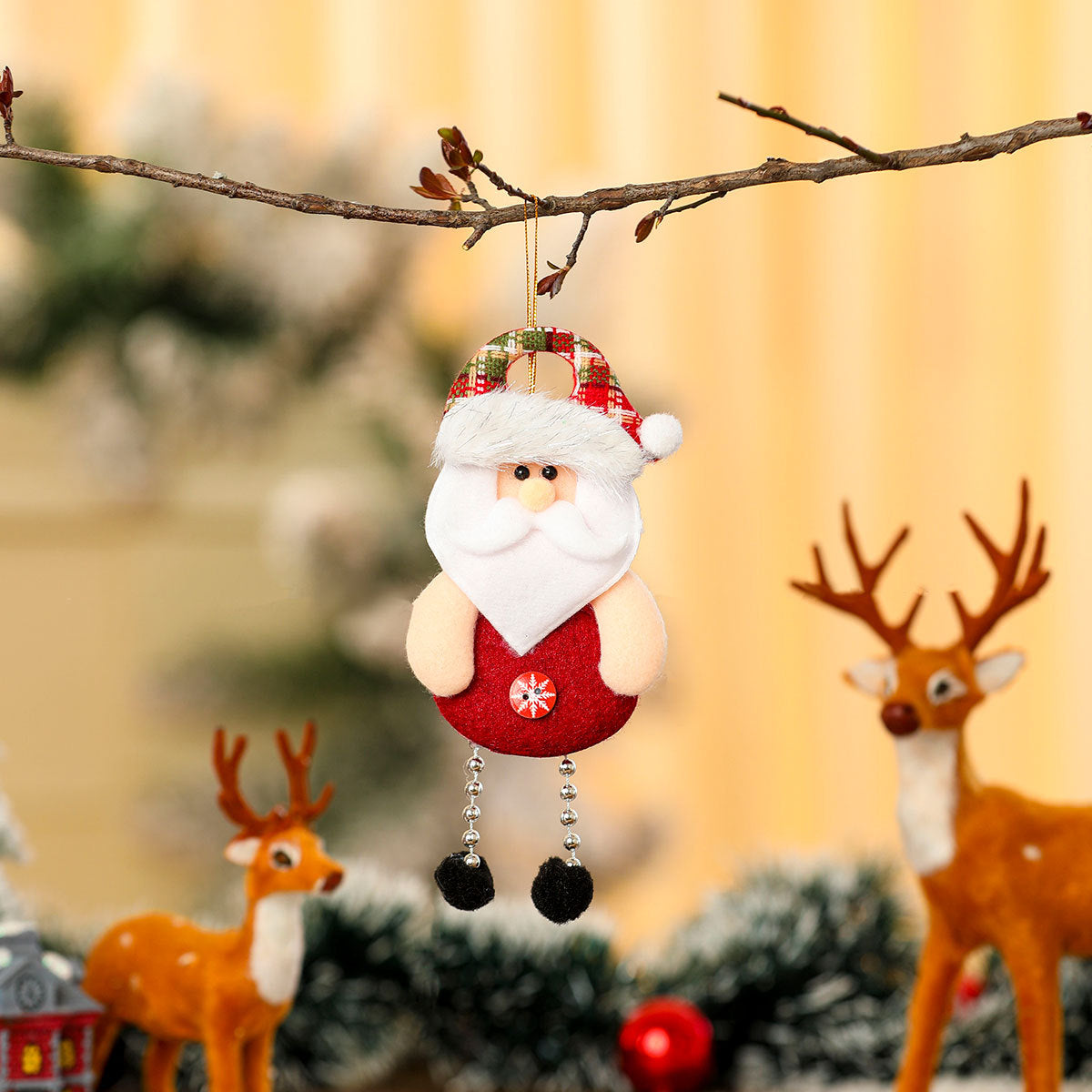 Hanging Snowman Christmas Ornaments | Fluffy Hat and Bright Scarf Detail | Sturdy Loop for the Tree, Window or Hallway