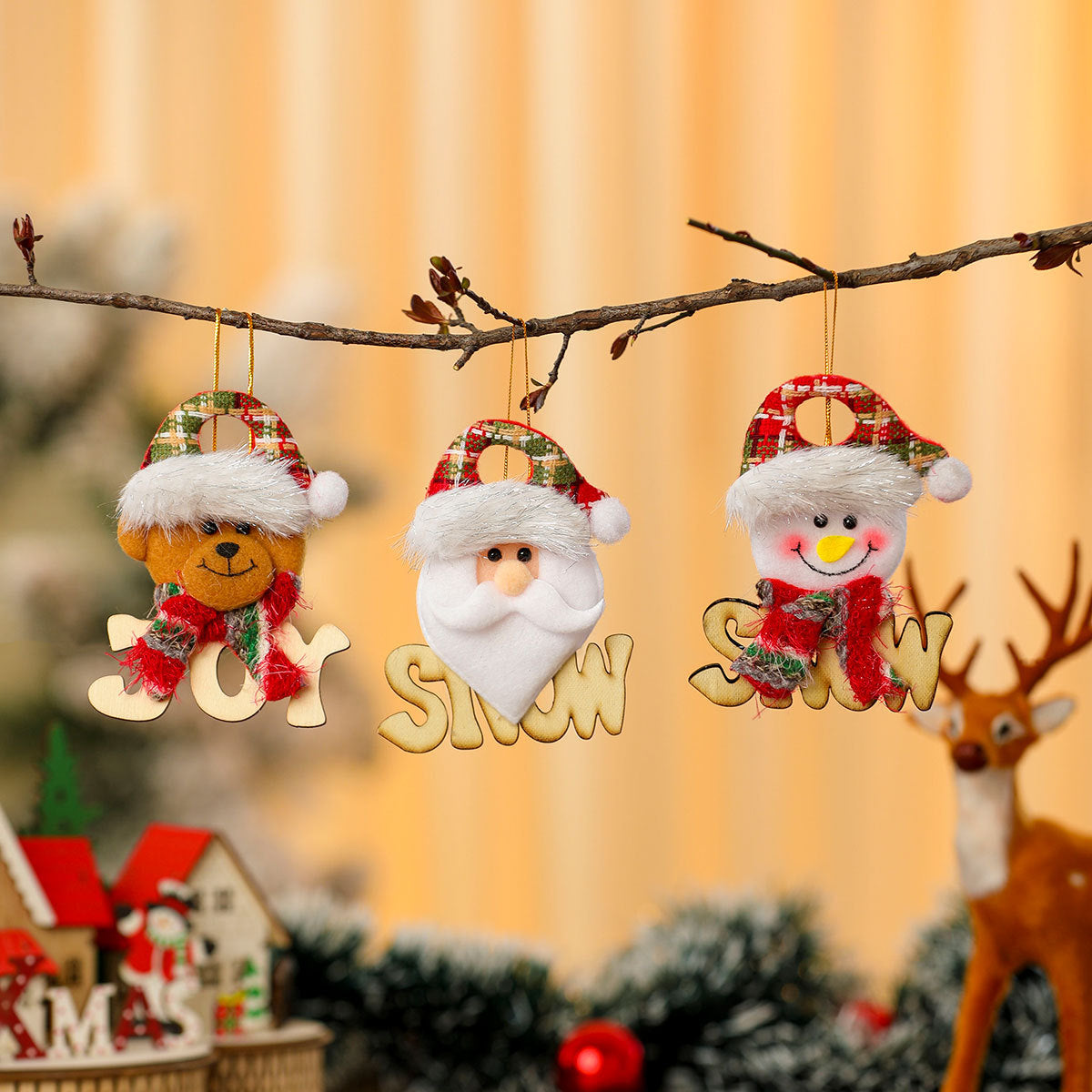 Snowman Ornaments for the Christmas Tree | Festive Hat and Scarf Details | Lightweight Build with a Sturdy Hanging Loop