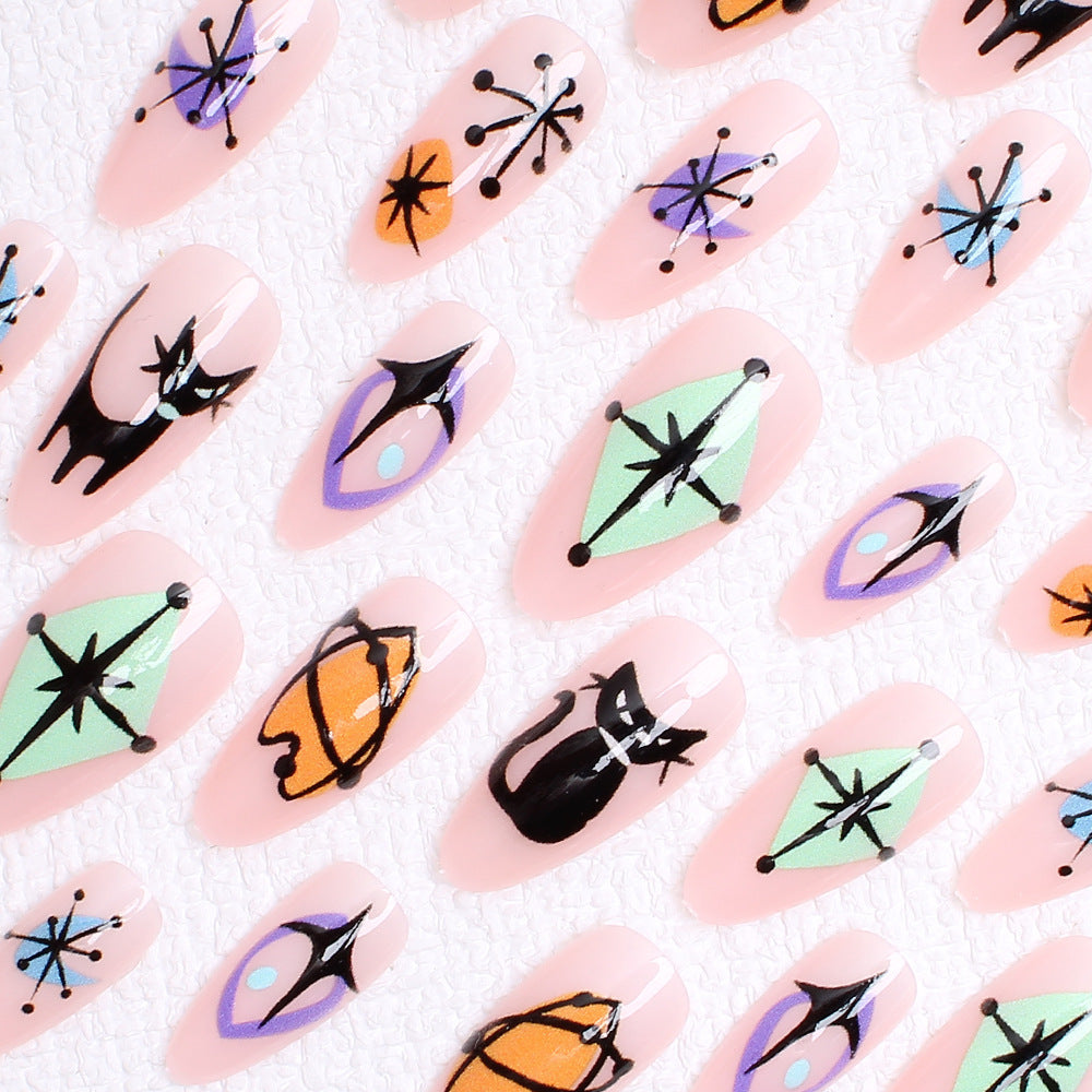Halloween Press-On Nails | Available in Transparent, Yellow | Glue-Free Application in Minutes for Parties and Nights Out