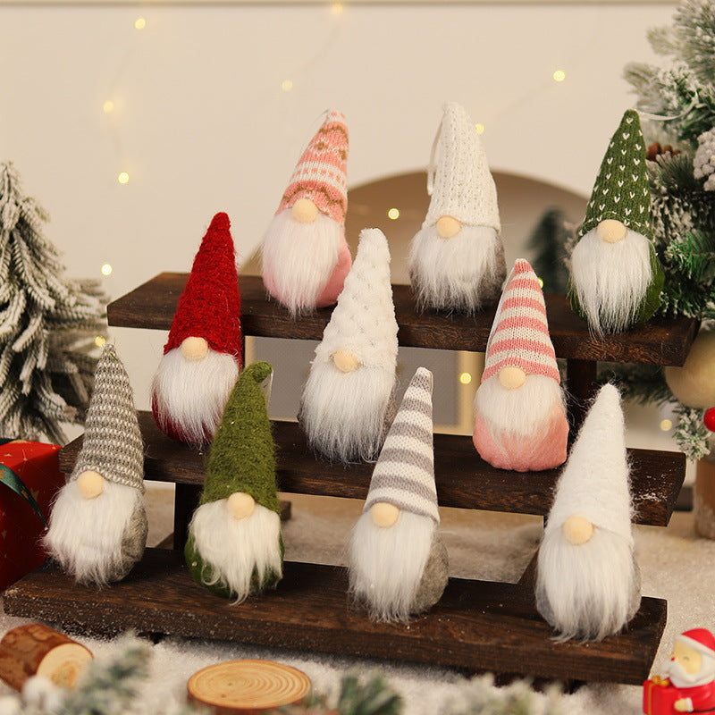 Felt Gnome Christmas Ornament with a Santa Hat | Fluffy White Beard and Hanging Loop | Soft Tree and Wreath Decorations