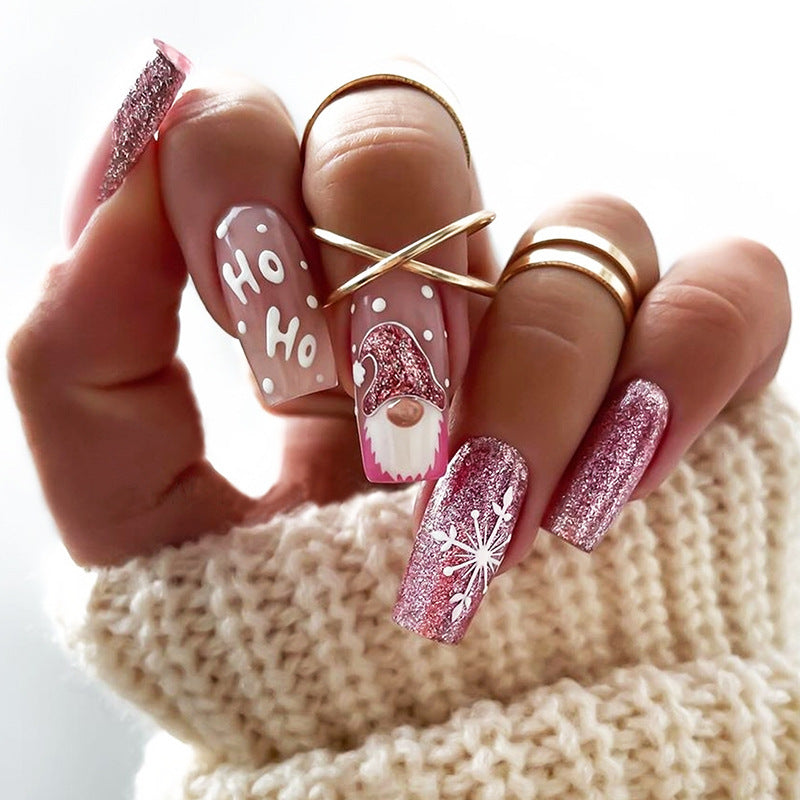 Glitter Xmas Nails with Glossy Festive Shine | Christmas Press On Nail Designs | Easy Manicure for Home Parties