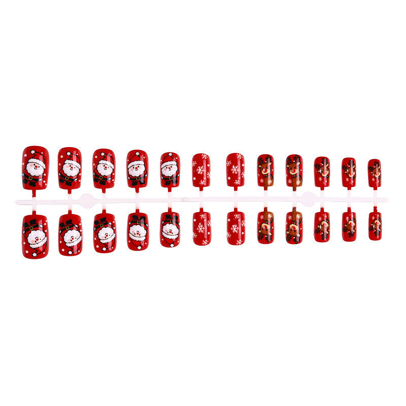 Snowman and Santa Nails with Snowflake Art | Festive Christmas Press On Nail Designs | Easy Winter Manicure for Parties