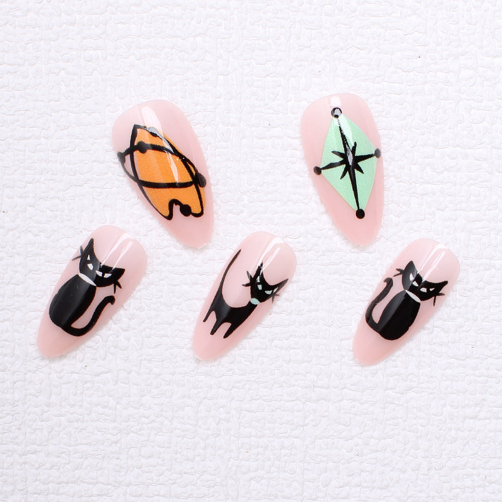 Halloween Press-On Nails | Available in Transparent, Yellow | Glue-Free Application in Minutes for Parties and Nights Out