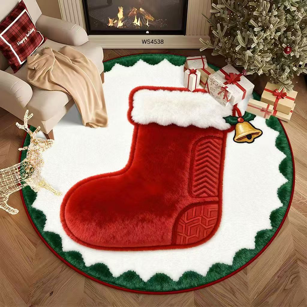 Christmas Rug with Decorated Tree, Gifts and Santa | Ultra-Soft Festive Area Mat | Three Sizes from 15.75 x 23.62 in