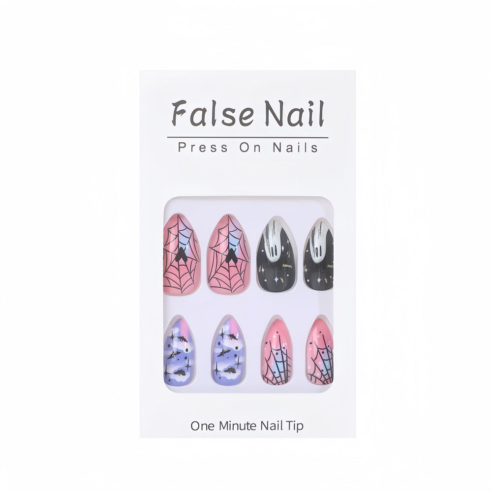 Halloween Press-On Nails | Available in Transparent, White | Glue-Free Application in Minutes for Parties and Nights Out