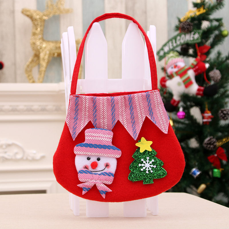Christmas Snowman Gift Bag with a Stitched Face and Drawstring Top | Reusable Sack for Small Presents | 14 Designs