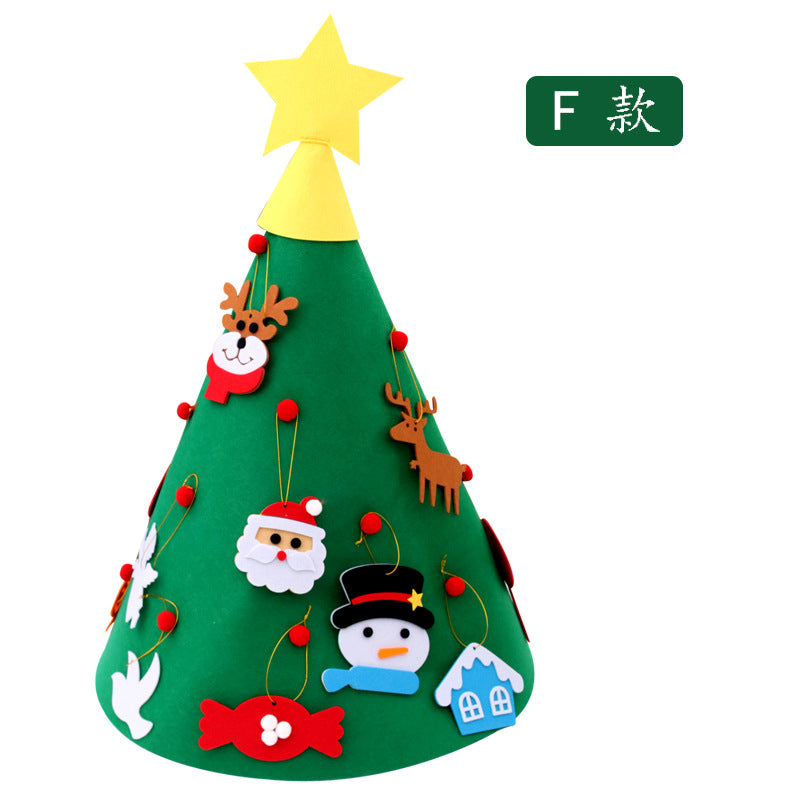 Felt Christmas Tree for Kids with Removable Ornaments | LED Lights Included | Wall Hanging with a Strap for Doors