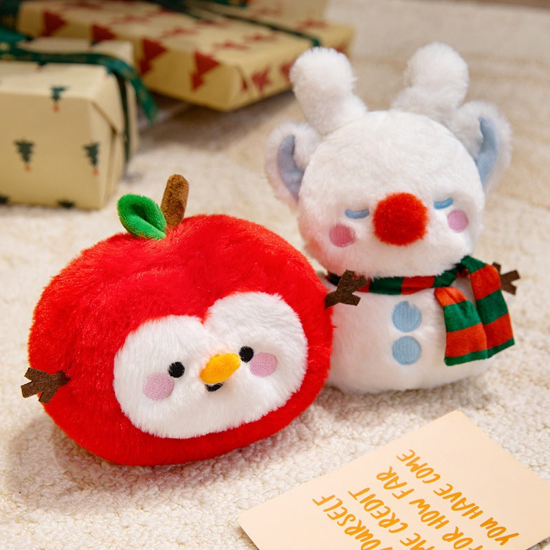Plush Snowman Christmas Table Decor with Scarf and Felt Branch Arms | Embroidered Face, Round Base | Mantel Decorations