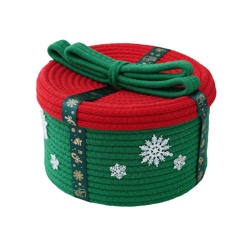Festive Storage Basket with Christmas Snowflake Motif | Red and White Holiday Decor for Living Rooms | Three Designs