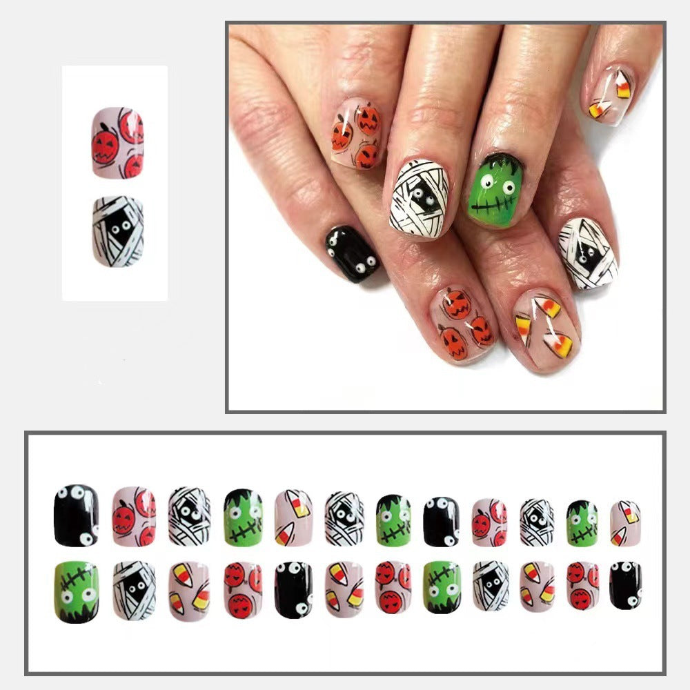 Halloween 3D Press-On Nails | Available in Transparent | Glue-Free Application in Minutes for Parties and Nights Out