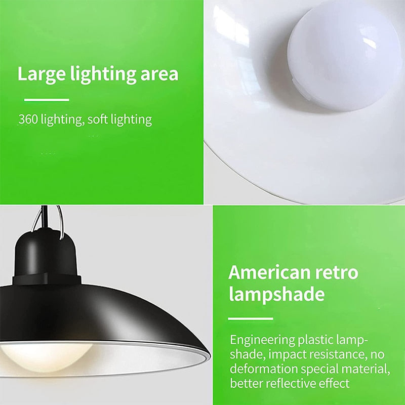 Solar Pendant Lamp with One or Two Shades | LED Lights with Remote and Three Brightness Steps | 3, 5 or 8 Hour Run Time