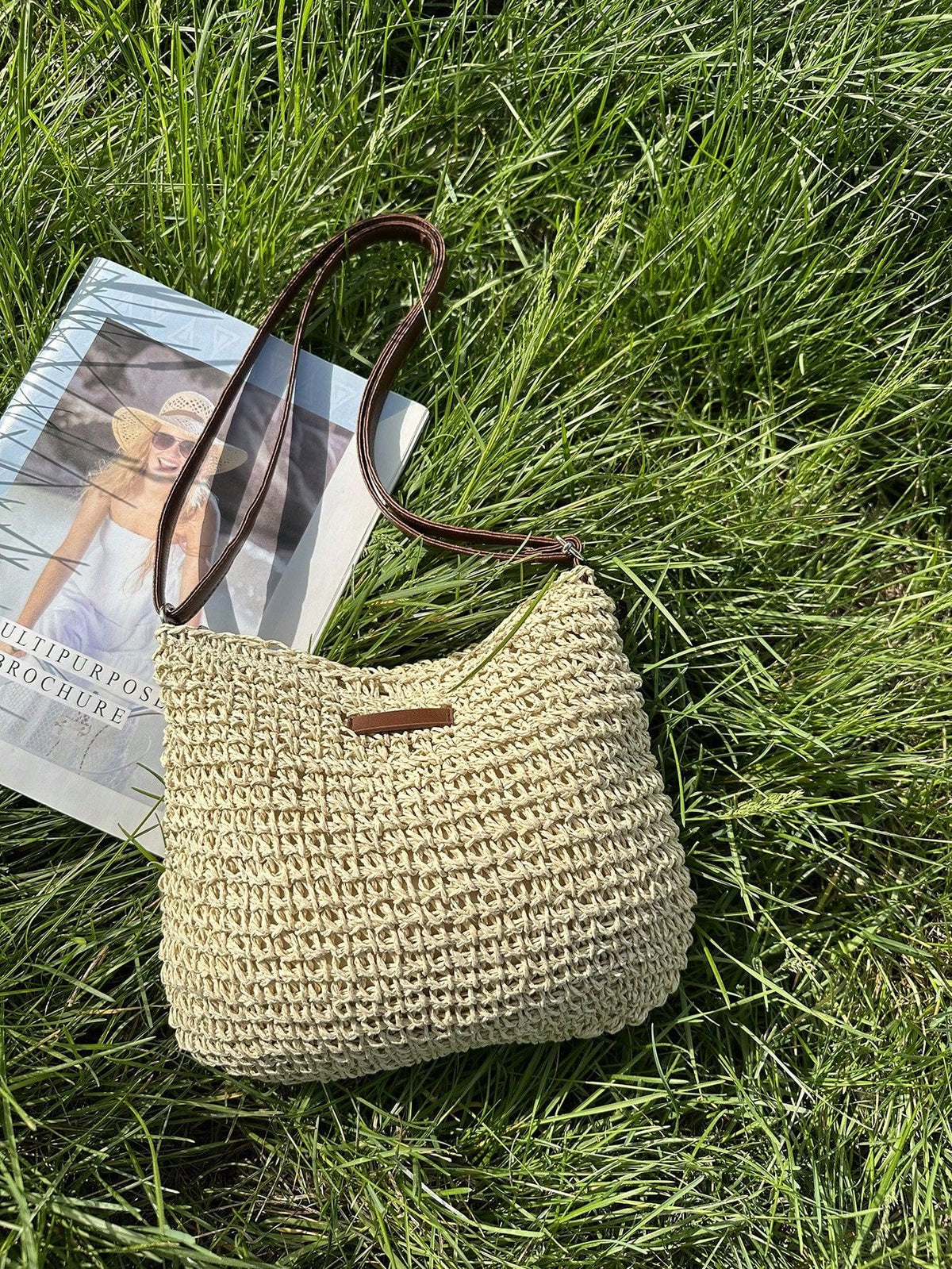 Handmade Woven Crossbody Bag in a Bohemian Style | Adjustable Strap | Khaki or Beige Shoulder Purse