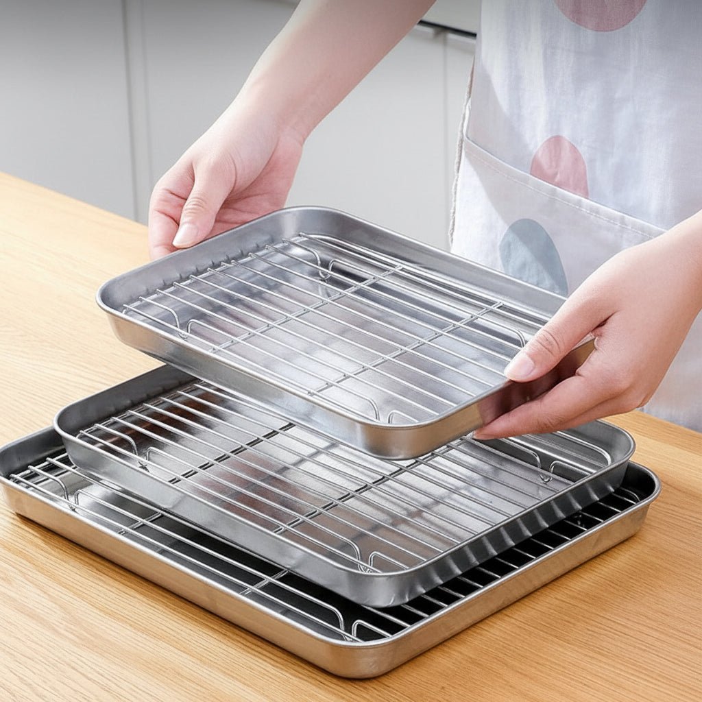 BAKEPURE – Premium stainless steel baking pan set for effortless cooking