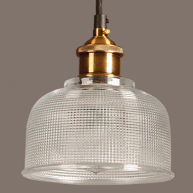 Colored Glass Pendant Light Metal Retro Ceiling Lamp