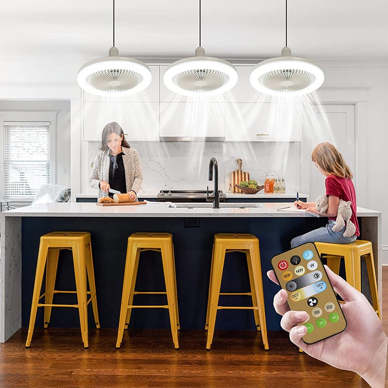 Ceiling Fan with LED Light & Remote Control | 2100 Lumens, Screws into Any Lamp Socket | Cooling Plus Lighting