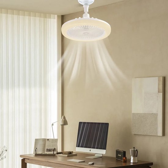Ceiling Fan with LED Light & Remote Control | 2100 Lumens, Screws into Any Lamp Socket | Cooling Plus Lighting