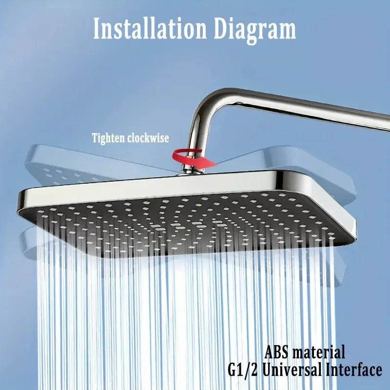 AQUAPULSE – 360° adjustable rain shower head with anti-limescale nozzles