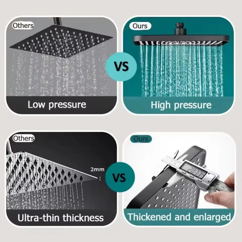 AQUAPULSE – 360° adjustable rain shower head with anti-limescale nozzles