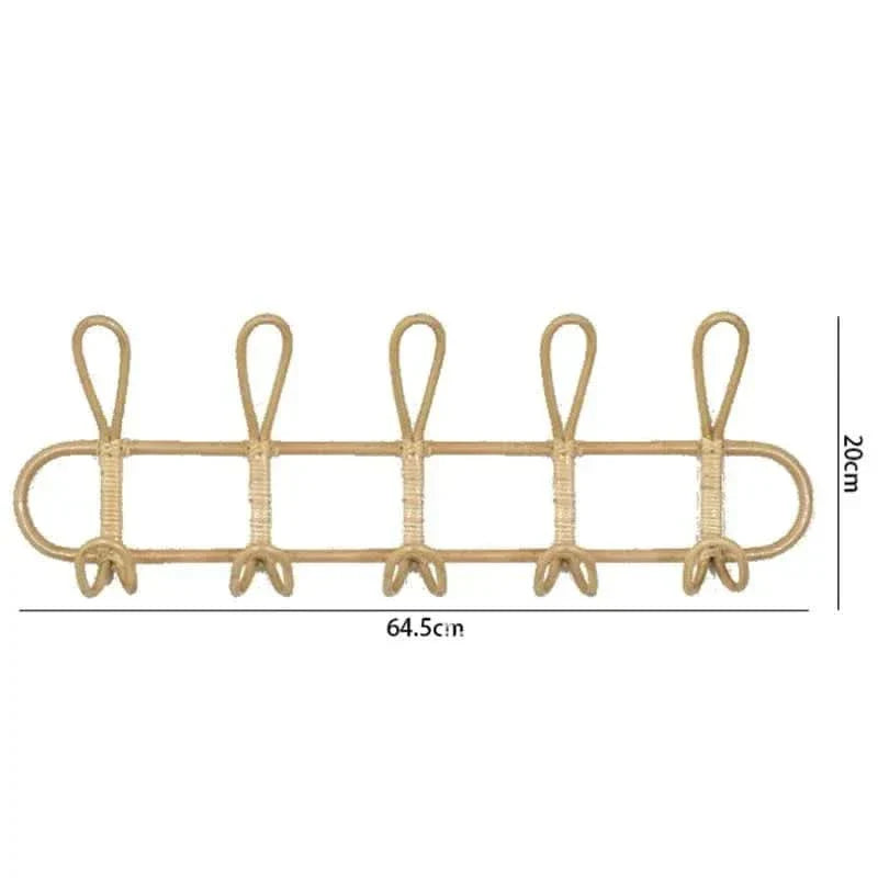 Rattan Wall Hook 5 Hangers