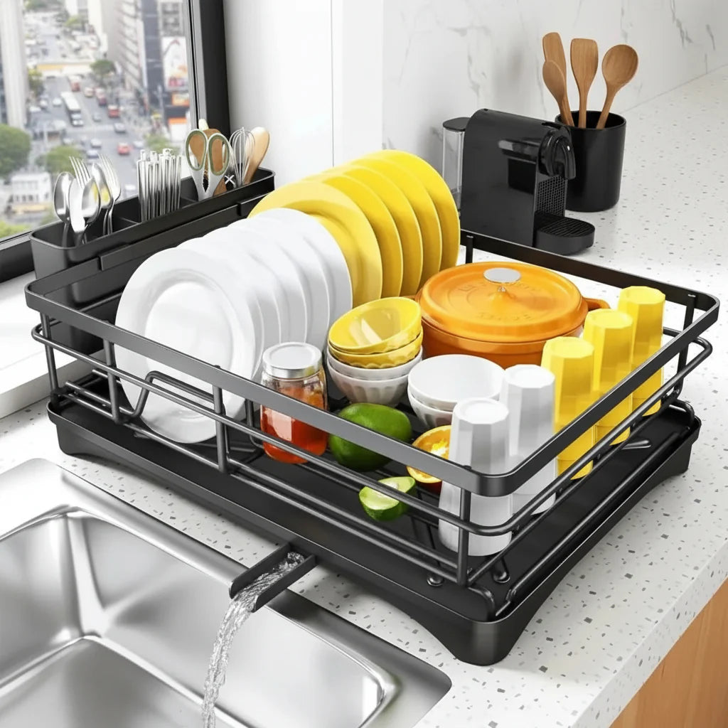 DRAINFLOW – Large Dish Drainer with Drip Tray