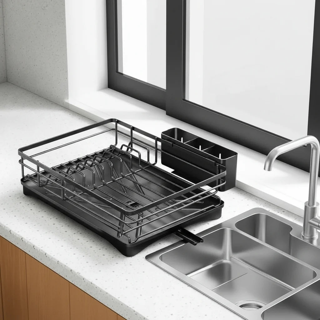 DRAINFLOW – Large Dish Drainer with Drip Tray