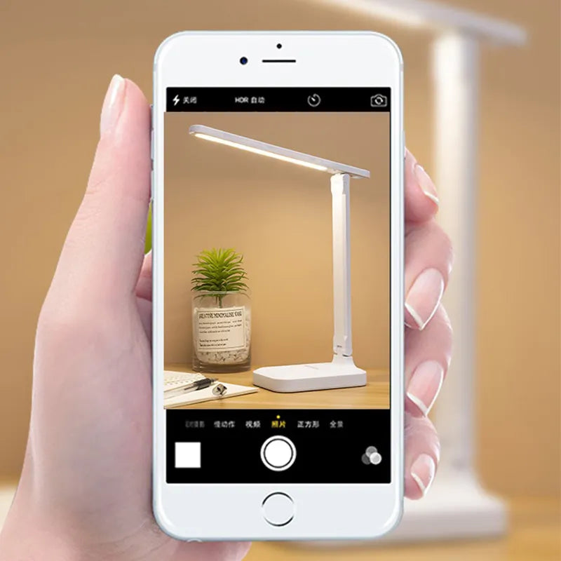 Rechargeable LED Desk Lamp with 6000 mAh Battery | Folds Flat, Touch Dimming in Three Steps | Warm, Neutral and Cool