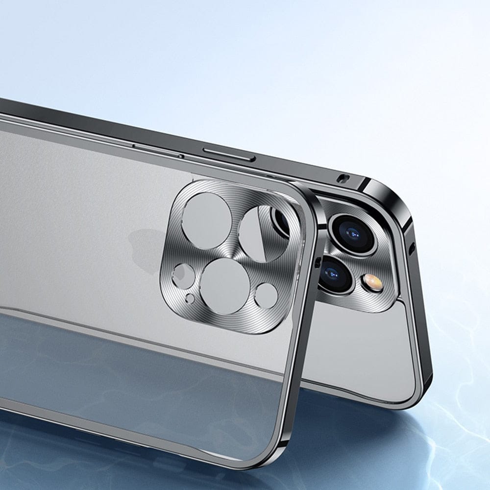 Aluminum Bumper Phone Case for iPhone 11 to 15 | Raised Camera Lens Guard, Polycarbonate Back | 5 Colors
