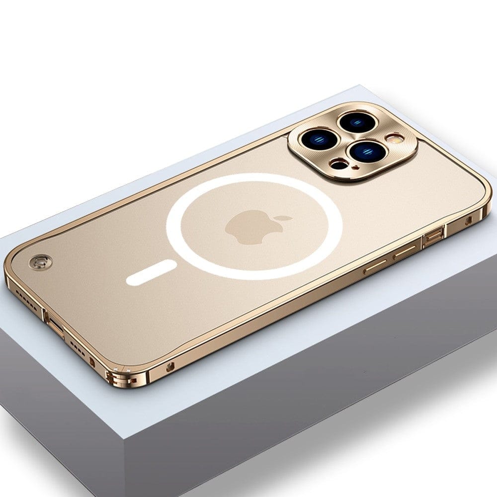 Aluminium Bumper MagSafe Phone Case for iPhone 11 to 15 Pro Max | CNC Milled Frame with Hard Back Plate | 4 Colors