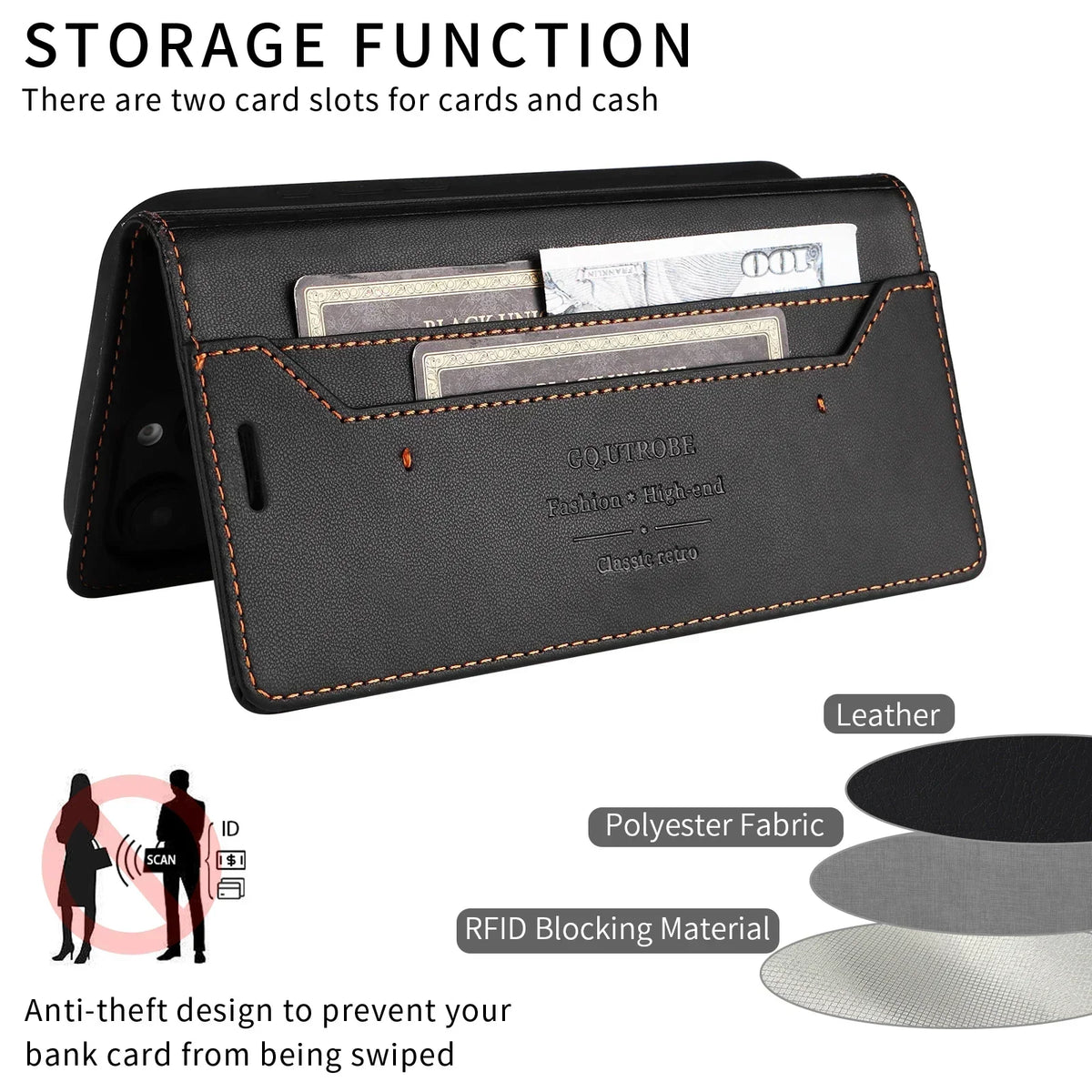 Wallet Phone Case for Samsung Galaxy S23 and Newer | RFID Blocking Faux Leather Flip Cover with Card Slots and Kickstand