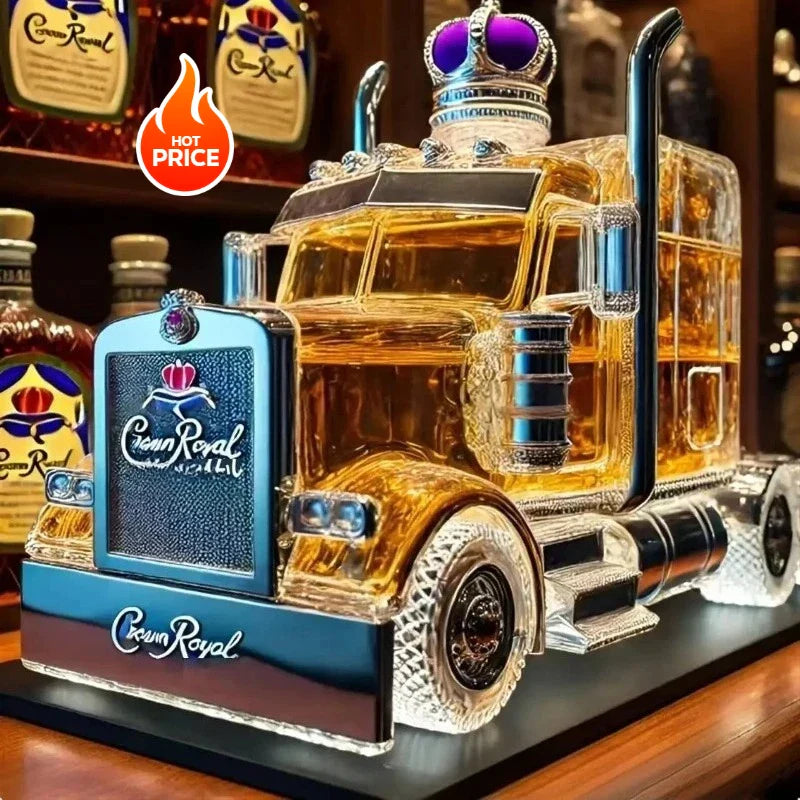 Truck Shaped Whiskey Decanter Glass Bottle