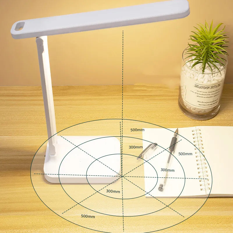 Rechargeable LED Desk Lamp with 6000 mAh Battery | Folds Flat, Touch Dimming in Three Steps | Warm, Neutral and Cool