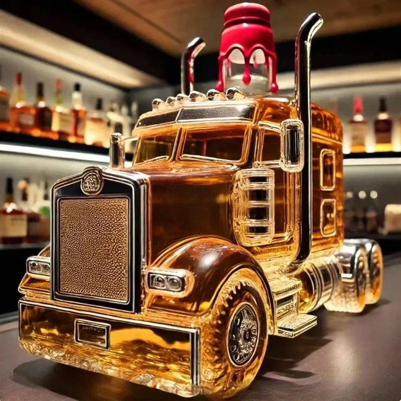Truck Shaped Whiskey Decanter Glass Bottle