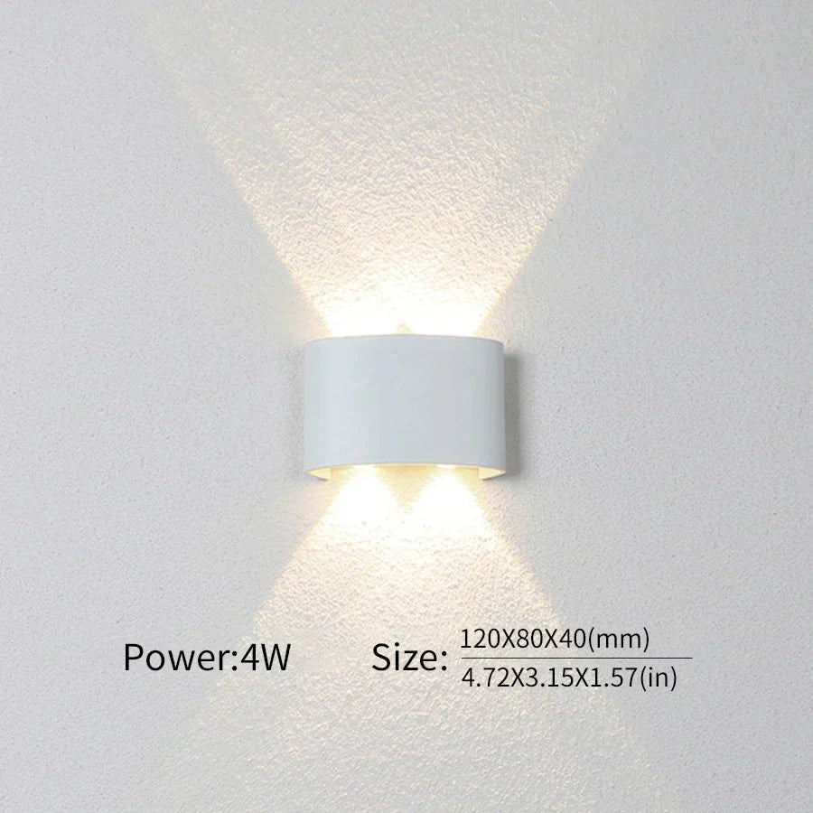 Minimalist LED Wall Sconce for Indoor and Outdoor Use | Up-and-Down Beam Light Fixture in Three Tones