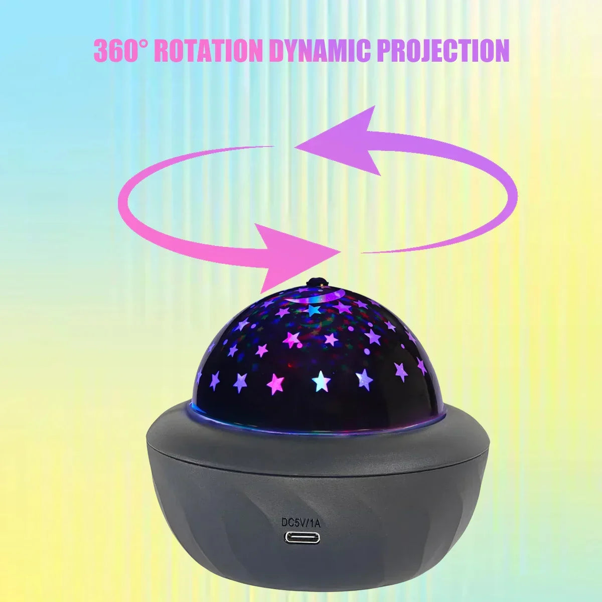 Galaxy projector lamp used as party table lighting