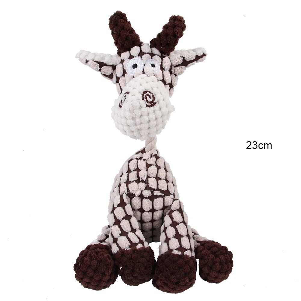 Plush Dog Chew Toys in Animal Shapes for Tug or Fetch | Tough Textured Fabric That Stands Up to Pulling | Six Characters