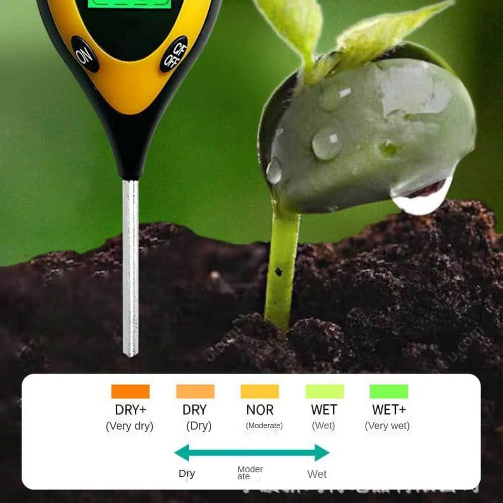 4-in-1 Soil Moisture Meter Tests pH, Light & Temp | Analog Display | Plant Care Tool for Indoor & Outdoor Gardens