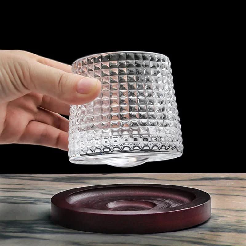 Rotating Crystal Whiskey Glass Set 160-200 ml | 3 Styles & Multi-Piece Options | Swirl-Enhancing Aeration for Bourbon & Scotch