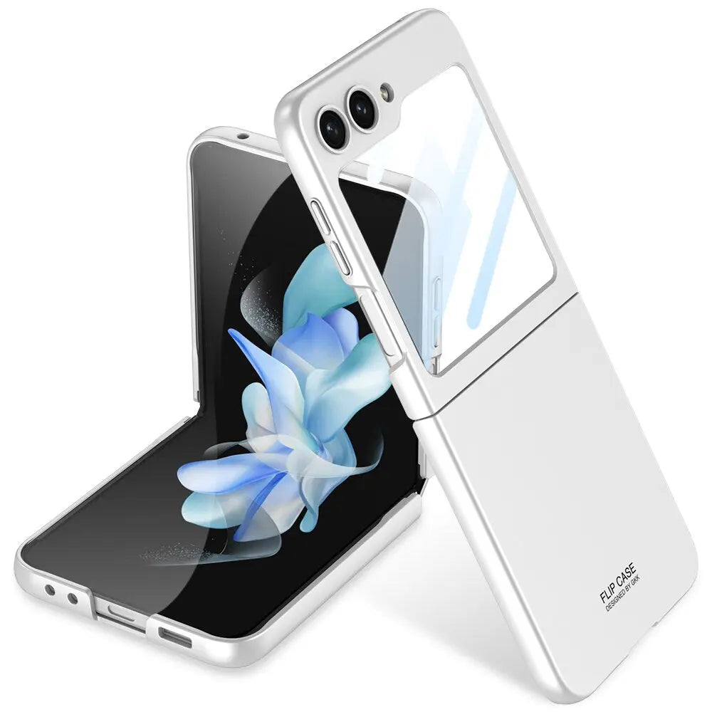 Ultra Thin Matte Phone Case for Galaxy Z Flip 5 | Fingerprint Resistant Shell with Built In Cover Screen Film