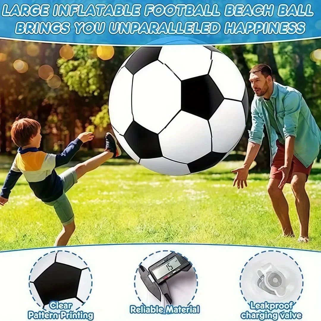 Inflatable Giant Soccer Ball | 5 Sizes: 9-21.5cm | Durable PVC Outdoor Play for Gardens, Parks & Beach Parties