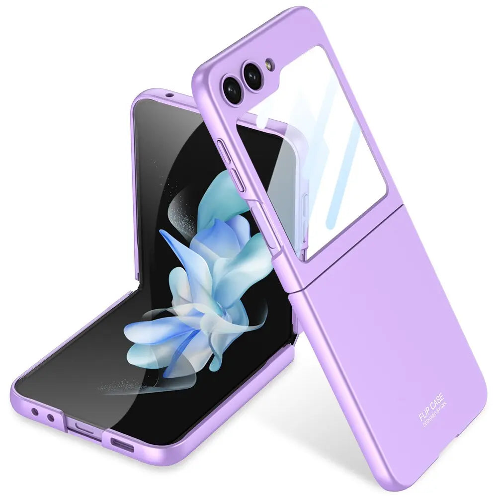 Ultra Thin Matte Phone Case for Galaxy Z Flip 5 | Fingerprint Resistant Shell with Built In Cover Screen Film