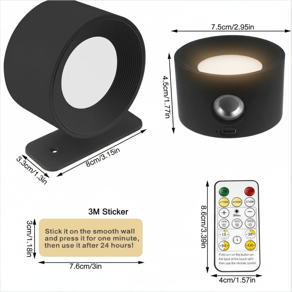 SCANDIGLOW - Wireless Nordic Wall Light with Remote Control product image
