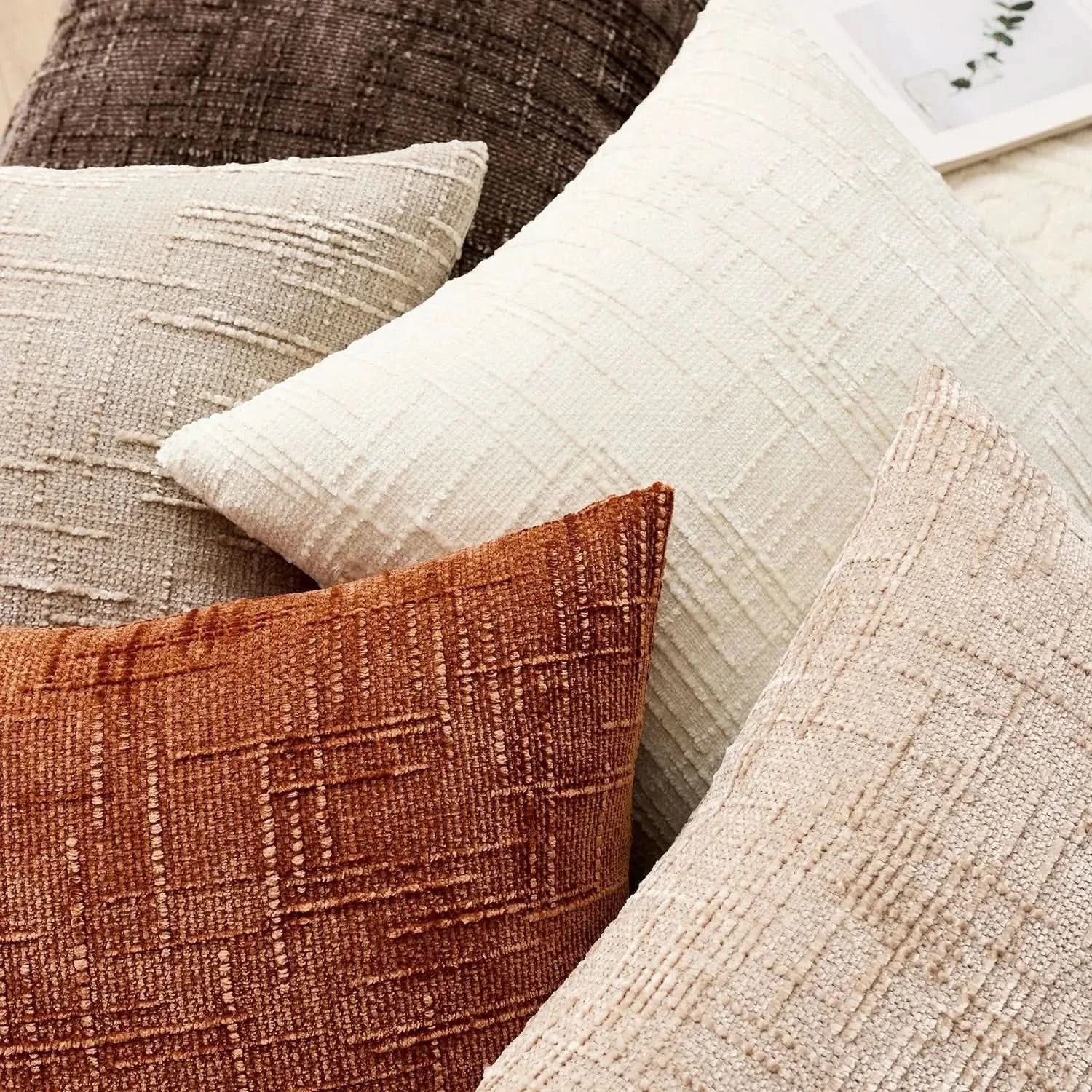 Chenille Pillow Cover Solid Color Cushion Cover