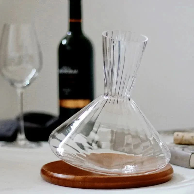 Rotating Wine Decanter Glass 0.26 gal Carafe