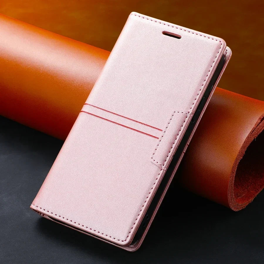 Flip Phone Case for Google Pixel 8 7 and 6 | Magnetic Wallet Cover with Card Slots and Video Stand