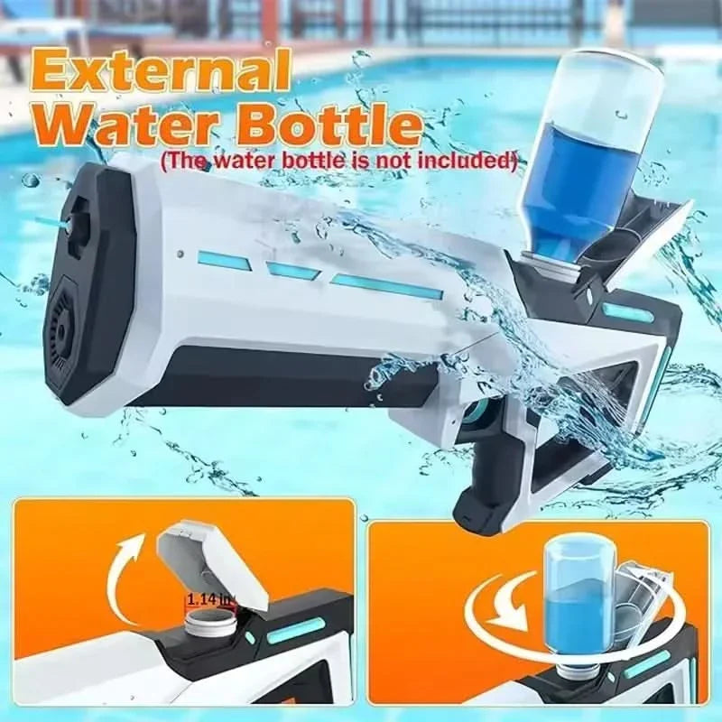 Electric Water Gun Toy | Rechargeable USB Battery, 4 Colors | Lightweight Ergonomic Blaster for Pool & Beach Play