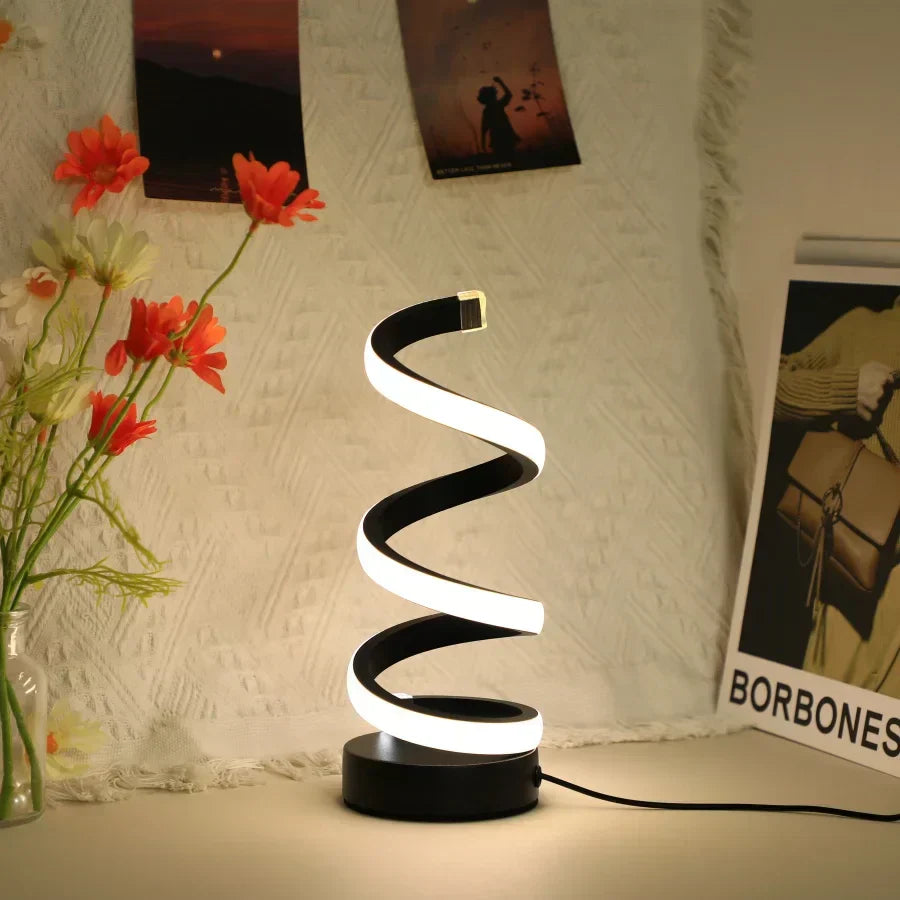 Spiral LED Table Lamp Touch Control